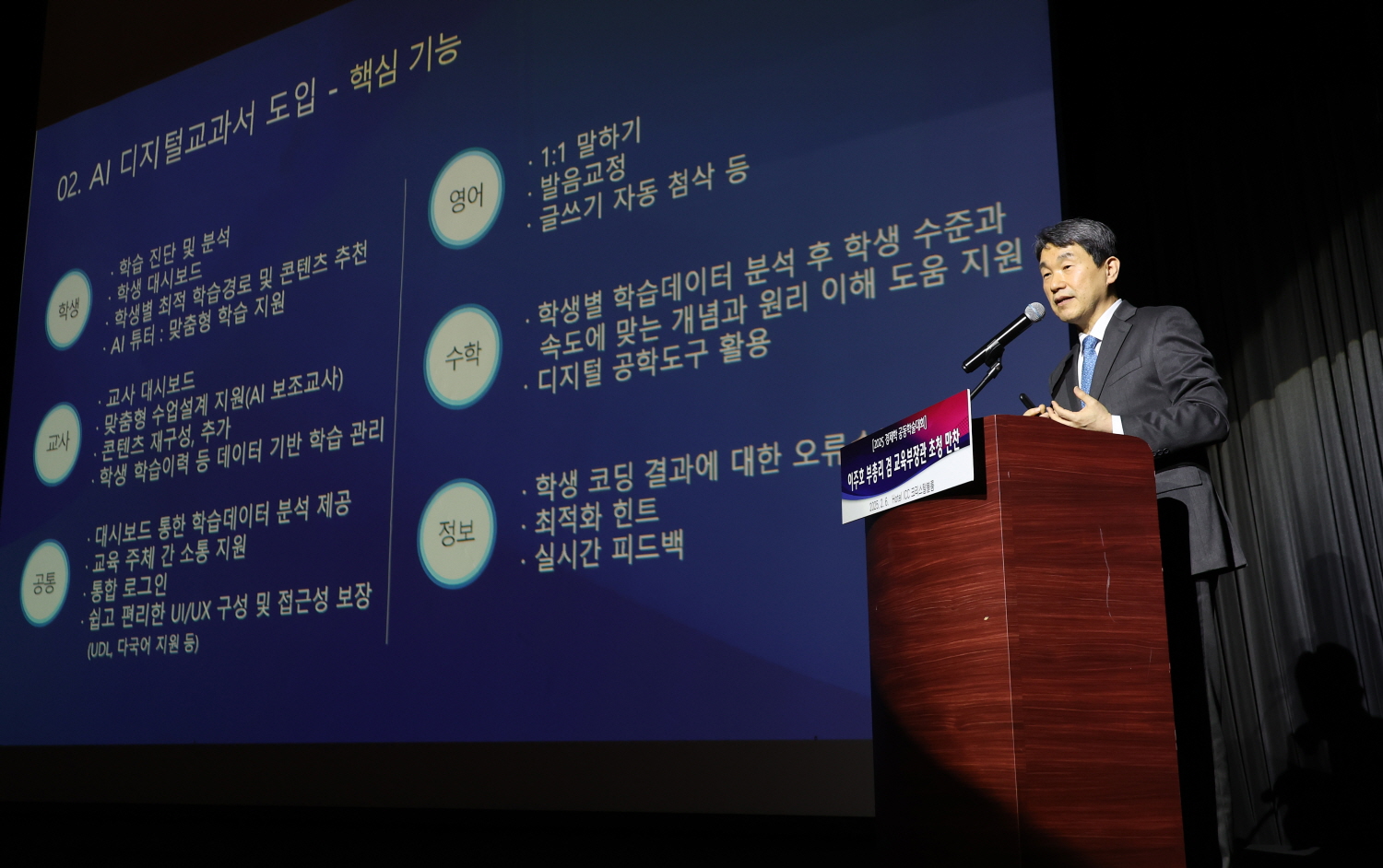 이주호 부총리 겸 교육부 장관은 2월 6일(목), 호텔ICC(대전)에서 개최되는 2025 경제학 공동 학술대회 만찬 행사에 참석했다.